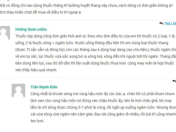 Thăng Trĩ Dưỡng Huyết Thang
