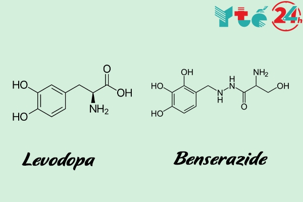 Công thức cấu tạo 2 thành phần chính của thuốc Madopar