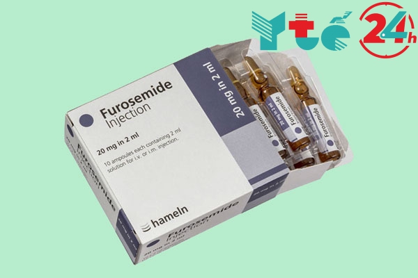 Thuốc lợi tiểu Furosemid 20mg/2ml dạng ống tiêm đường bắp hoặc tĩnh mạch 