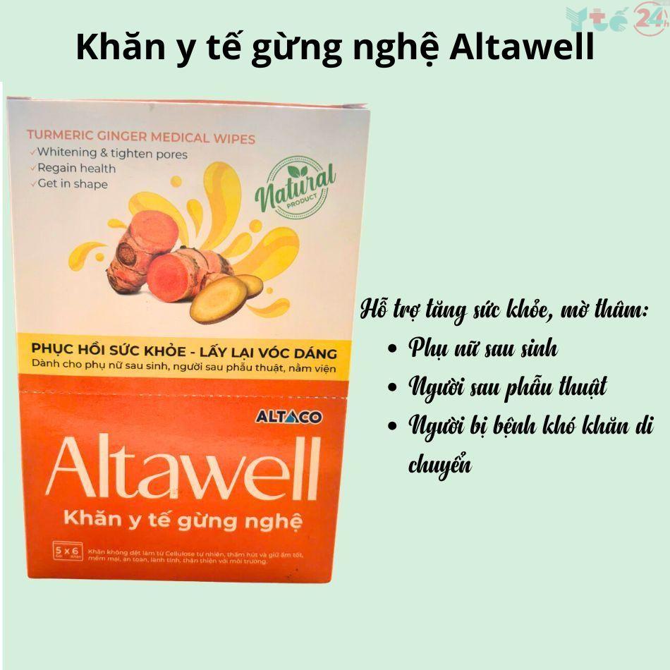 Công dụng Khăn y tế gừng nghệ Altawell