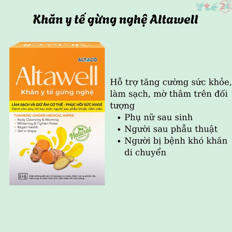Công dụng Khăn y tế gừng nghệ Altawell