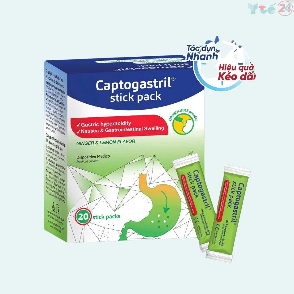 Captogastril stick pack: Giải pháp giảm triệu chứng rối loạn tiêu hóa, tăng acid dạ dày 10 Captogastril stick pack