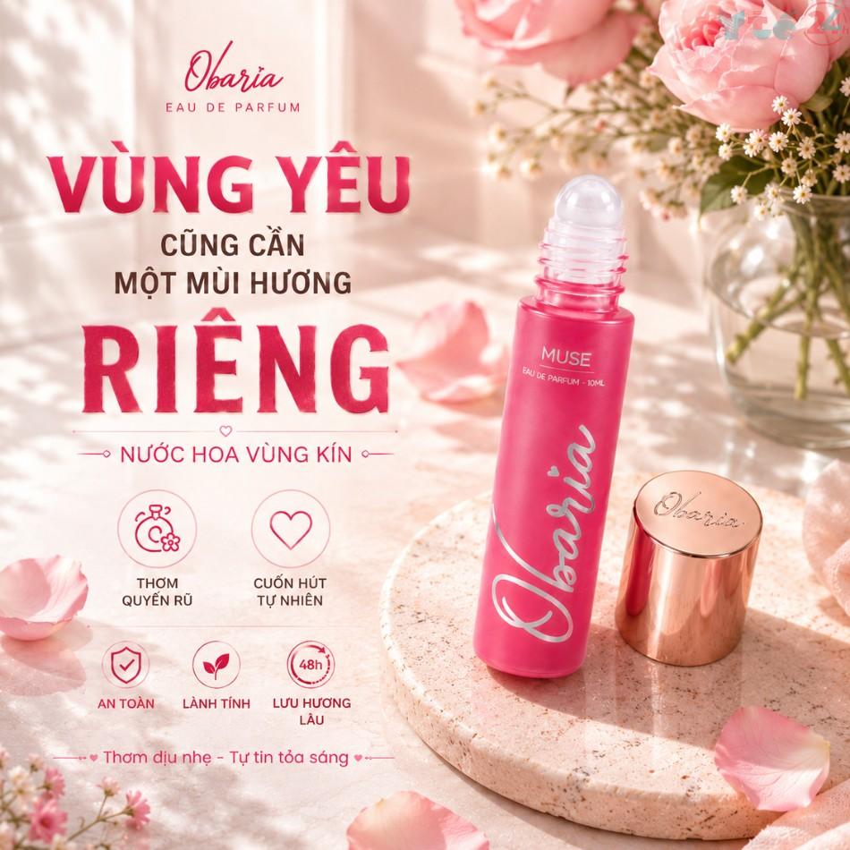 Obaria Muse có công dụng gì? Sử dụng sản phẩm đúng cách như thế nào? Bán ở đâu? 4 Son nước hoa vùng kín Obaria Muse – Dịu nhẹ lành tính