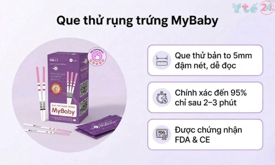 Que thử rụng trứng MyBaby giá rẻ có bản thử to dễ đọc