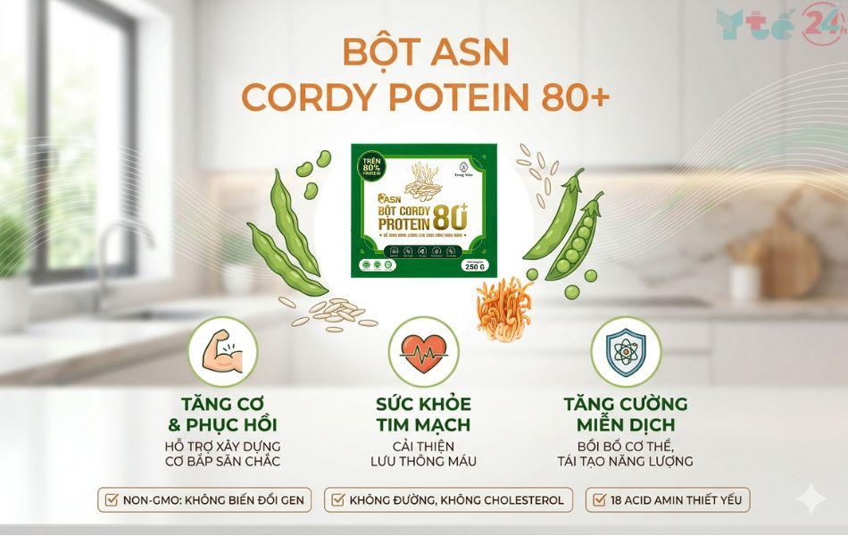 Bột ASN Cordy Protein 80+ 4 Lợi ích nổi bật của Bột ASN Cordy Protein 80+