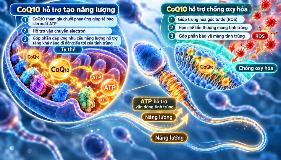 CoQ10 và stress oxy hóa ở tinh trùng ảnh hưởng tới sinh sản nam ra sao? 5 CoQ10 và stress oxy hóa ở tinh trùng