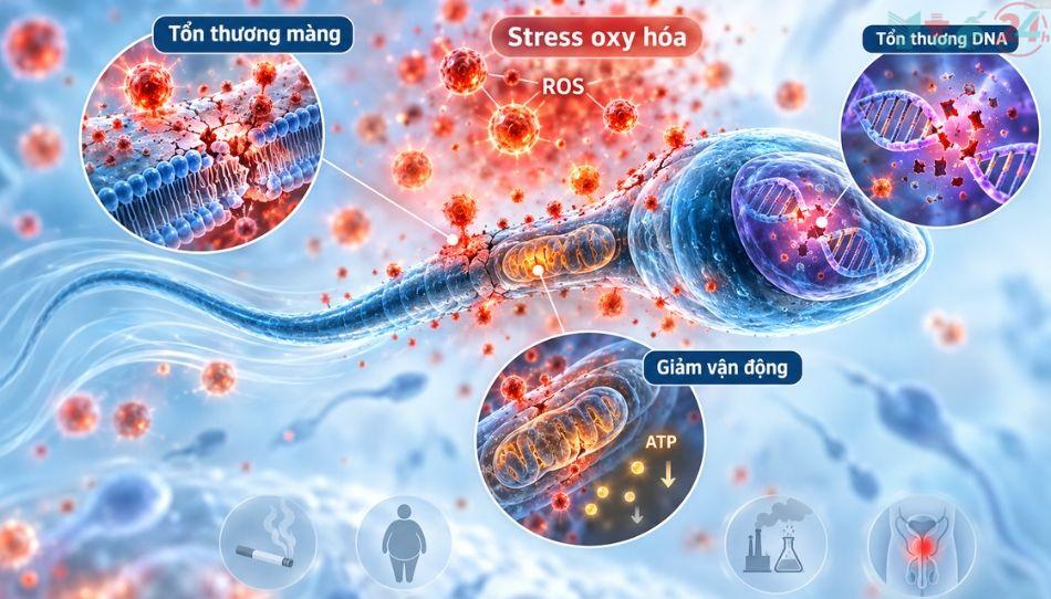 CoQ10 và stress oxy hóa ở tinh trùng ảnh hưởng tới sinh sản nam ra sao? 4 CoQ10 và stress oxy hóa ở tinh trùng