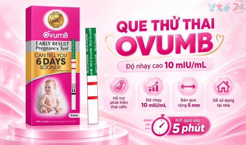 Que thử thai OvumB với độ nhạy 10 mIU/mL và thông tin cần biết 3 Que thử thai OvumB